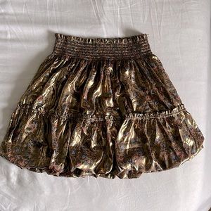Shiny Bronze Bubble Miniskirt